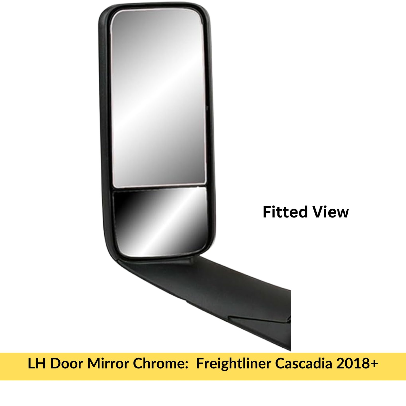 Chrome Left Side Mirror For Freightliner Cascadia 2018-2023 – Heated & Manual Fold