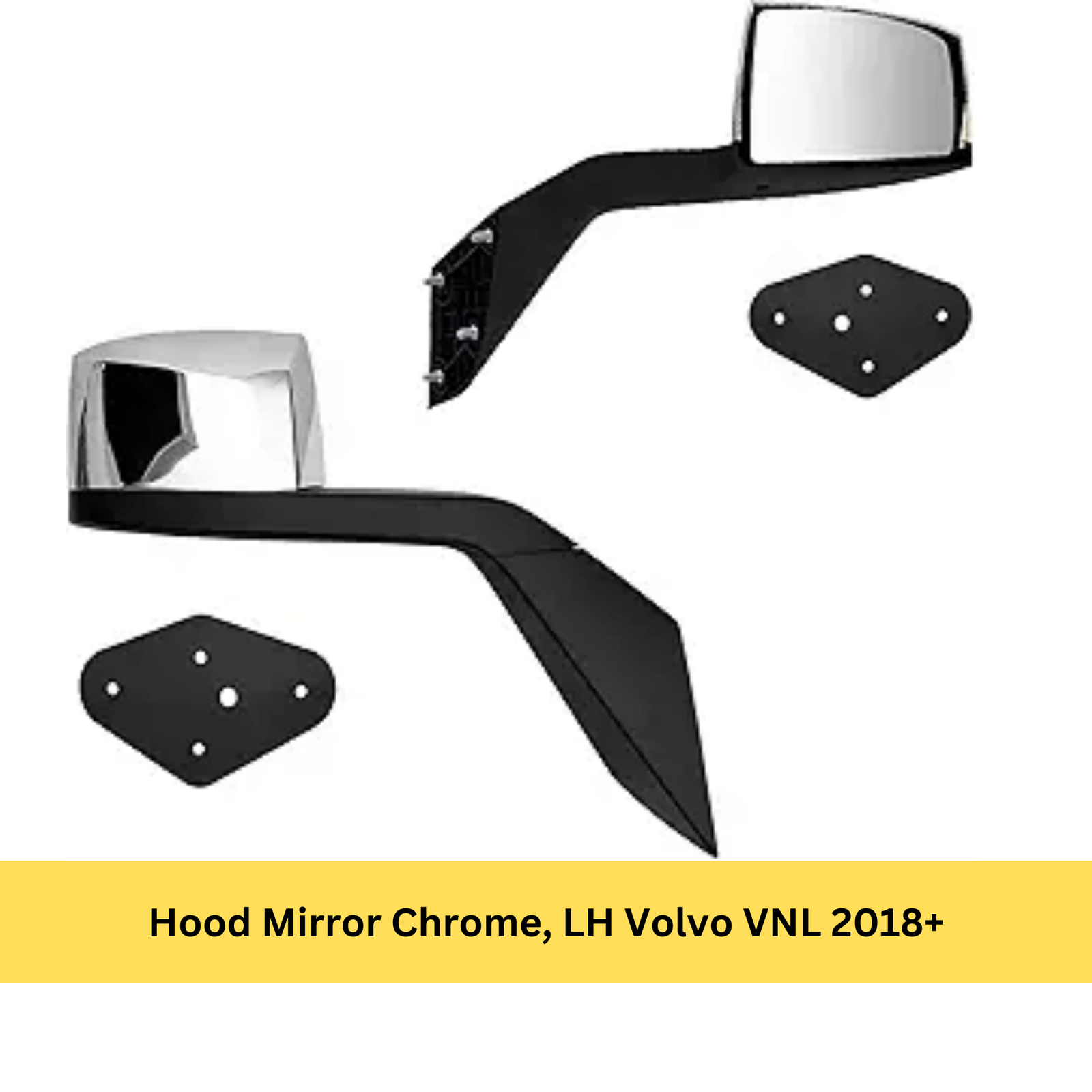 Hood Mirror Chrome, LH Volvo VNL 2018+