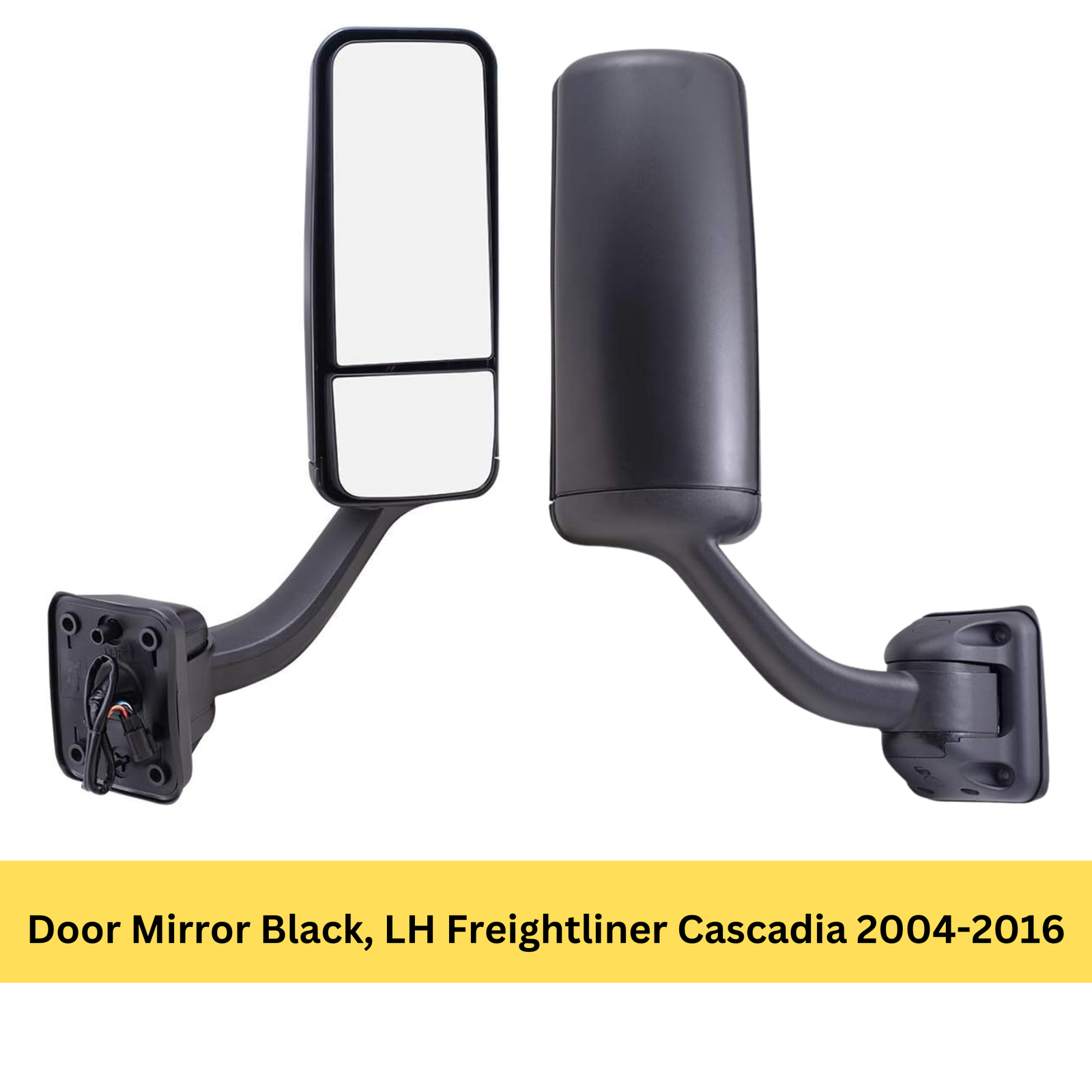 Door Mirror Black, LH Freightliner Cascadia 2004-2016