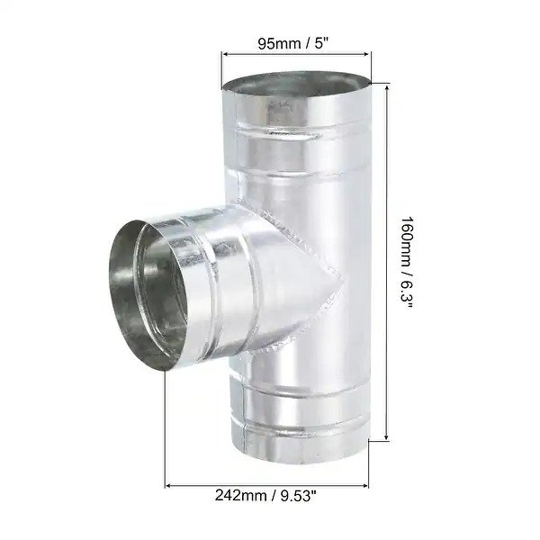 Splitter Tee Adapter Inch A:26'' Inch B:14.5'' Inch C:5'' Inch D:5''