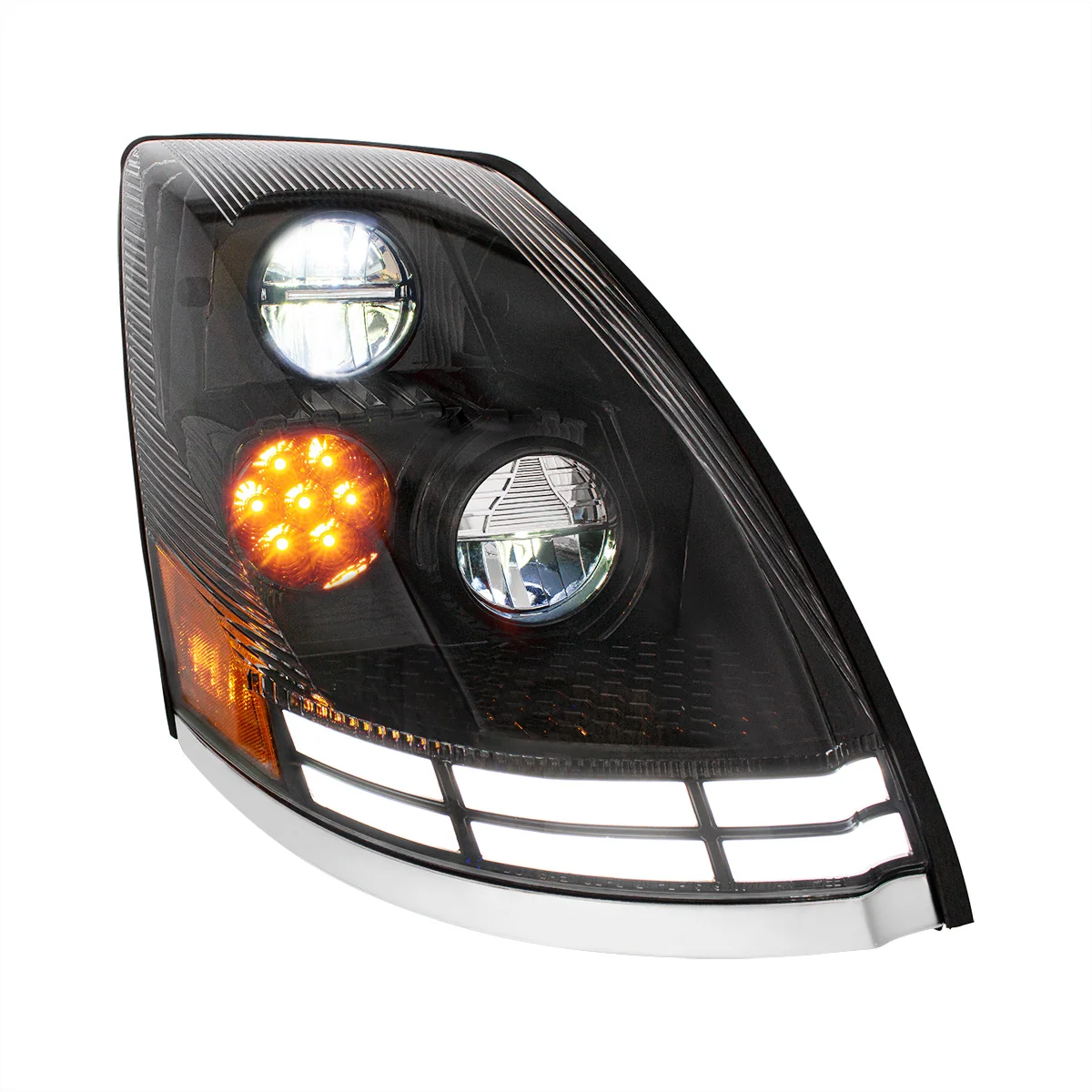 RH LED Head Lamp Black Volvo VNL 2015-2017